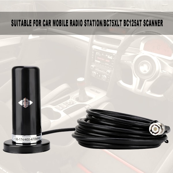 Fordon/Bil Mobilradio VHF/UHF Dubbelband Antenn BNC Hankontakt Magnetisk Basmontering