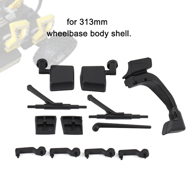 1/10 RC-lisätarvikkeet Ovenkahva Snorkkeli Pyyhin Peilisarja Traxxas Axial 313mm Auton Korikuoreen