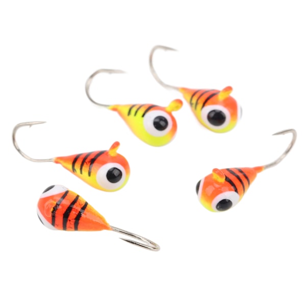 5 stk Isfiskejiggersett Mikro Isfiske Abborr Kroker Vinterfiske Lokker 4MM