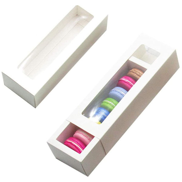 10 stk. gennemsigtige vinduespapiremballageæsker Macaronæsker Beholder til hjemmedessertbutik