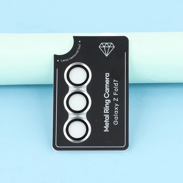 For Samsung Galaxy Z Fold7 5G Camera Lens Protector Set Electroplating Metal+Tempered Glass