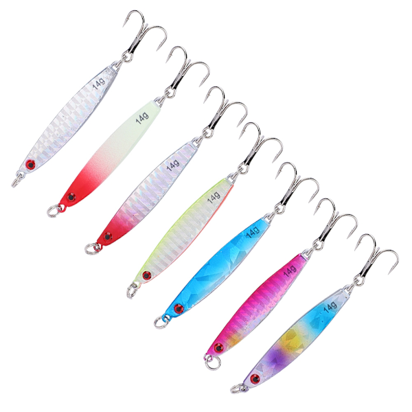 7st Mini storlek Fish Shape Fiske Hårt lockbete med krokar Fiskeredskap Verktyg