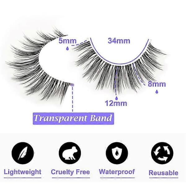 False Eyelashes Clear Natural Eyelash Extension Cat Eyes Curled