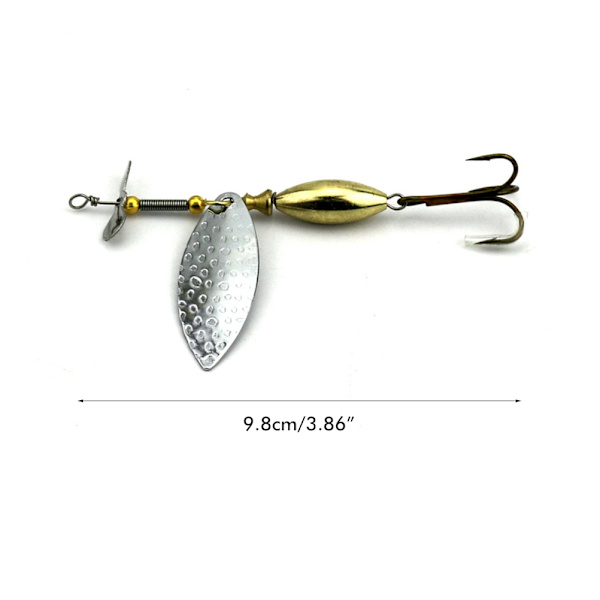 5 stk 9,8 cm fiskeblink med roterende paljet, hårdmetal fiskegrej sæt til basørred laks gedde Ferskvands saltvand