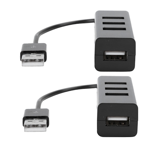 2 kpl 1-4 Hub USB2.0 4-porttinen musta pöytätietokoneelle kannettavalle tietokoneelle mobiileille kiintolevyille (4USB-liitäntä musta)