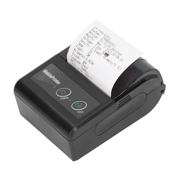 Bluetooth Kvitteringsprinter Smartphone Kontrol 200dpi Termisk Labelprinter Kvitteringsprinter med 1 Rulle Printerpapir