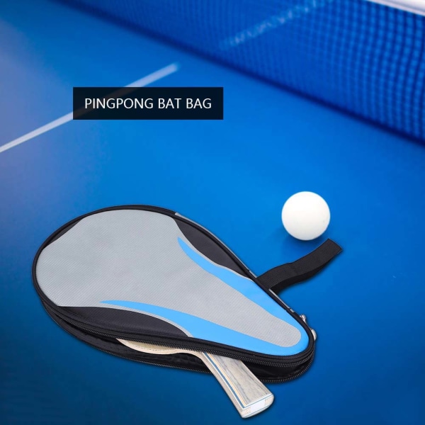 Bordtennisketchere Bat Bag Oxford Ping Pong Case Vandtæt Støvtæt Fuld beskyttelse Blå