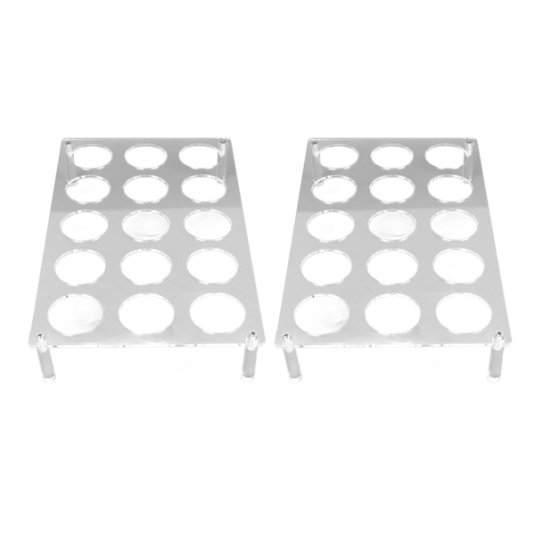 2 Set 15 Slots Platt Kaffeepadhalter Flach Acryl Kaffeepadhalter Kaffeekapsel Aufbewahrungstablett YX037