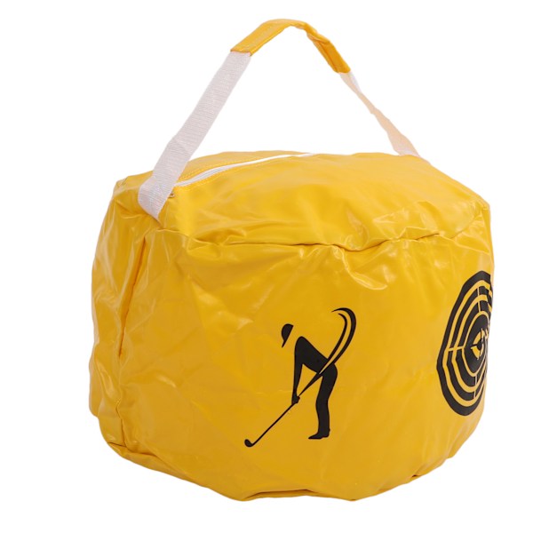 Golf Träningsväska Vattentät PVC Utjämnande ytor Dragkedja Design Golfswing Träningsväska för nybörjare Gul