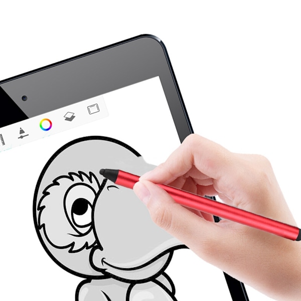 Dobbel bruk Kapasitiv Universal Touch Screen Penn Stylus For Alle Mobiltelefoner Nettbrett (Rød)