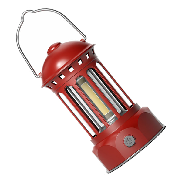 COB Campinglykta Retro ABS Krompläterad Järn Bärbar Campinglampa för Utomhusfiske