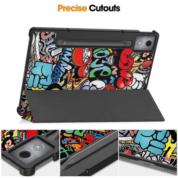 Etui til Lenovo Idea Tab Pro, mønstertryk, læderstativ, tablet - Graffiti