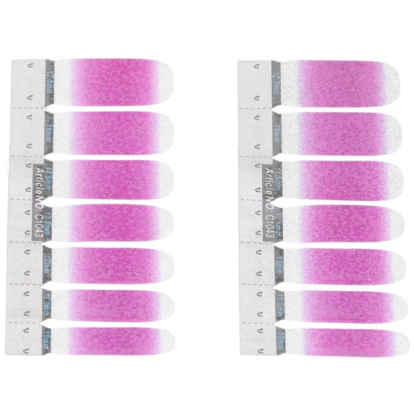 Nail Art Stickers Glittermønster Gradient Farve Fulddækning Selvklæbende DIY Stilfulde Negle Wraps43