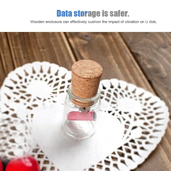 Ønskeflasker Flydende USB2.0 Flash Drive Træ Flash Memory Stick U Disk (64G)