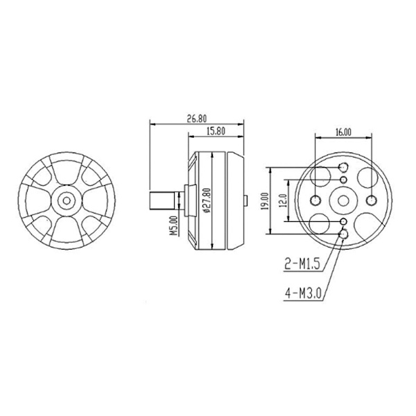 1st QM2804 (2204) 2300KV Racing Borstlös Motor Drone Set för 250 260 280 FPV Quadcopter (CCW)