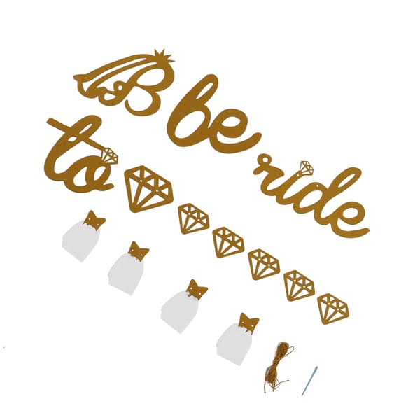 Bröllopsdusch Banner Guld Glitter Papper Glänsande Charmig Bröllopsdusch Skylt Papper Mesh Bride to Be Banner för Bröllopsdusch Guld