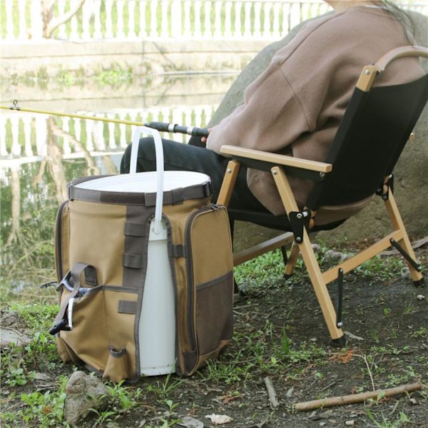 Udendørs Camping Spand Organizer Stor Kapacitet Fiskeudstyr Taske Opbevaringstaske Havepose til Fiske Camping Vandreture