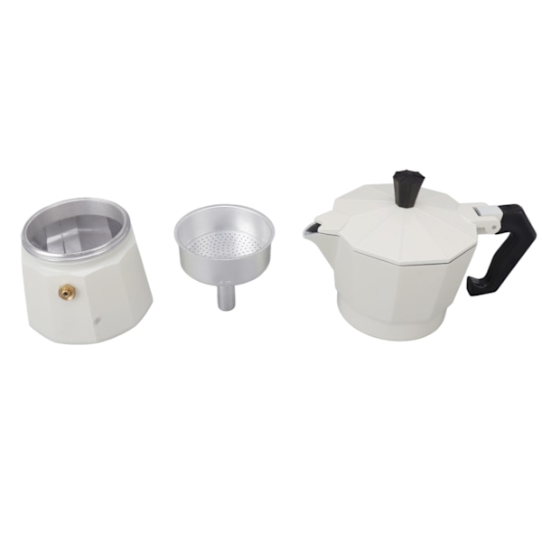 Spisplattans Moka-kanna Italiensk handbryggd kaffebryggare i aluminiumlegering Kökstillbehör DIY Vit 150 ml