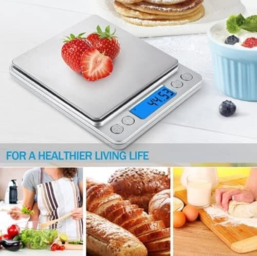 Digital Scale 3000g x 0.1g Herb Spice High Accuracy Cooking Scale, Pocket Scale with LCD Display for Cooking and Baking