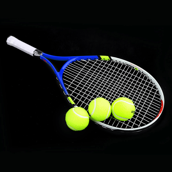 Slidstærk enkelt tennisracket til børnetræning (blå)