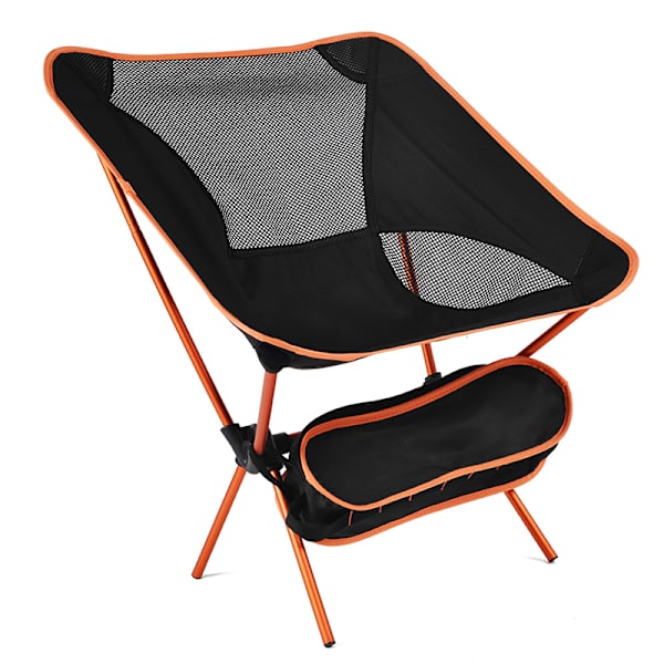 Fällbar Strandstol för Utomhus Bärbar Nät Rygg Aluminiumlegering Stativ Campingstol för Fiske Orange