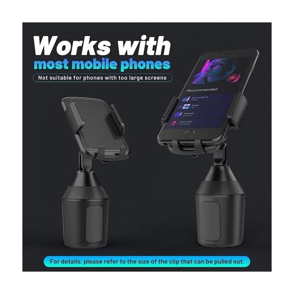 Universal Biltelefonholder Kopholder Stativ til Smartphone, Maks. Diameter 5,7cm-8,9cm med iPhone