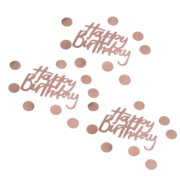 100 g Fødselsdagskonfetti rosaguld Tillykke med fødselsdagen Konfetti runde konfetti til drenge piger Fødselsdagsfest bordpynt