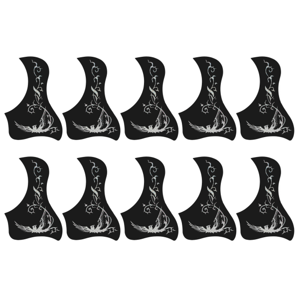 10 stk akustisk gitar pickguard selvklebende ripefri svelgelasermønster for 40 41in gitarer sølv
