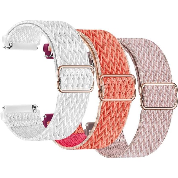 Indbygget nylonbånd med 3-bølgemønster (koralrosa, hvid), velegnet til Apple Watch-rem 42/44/45/49 mm, udskiftelig rem
