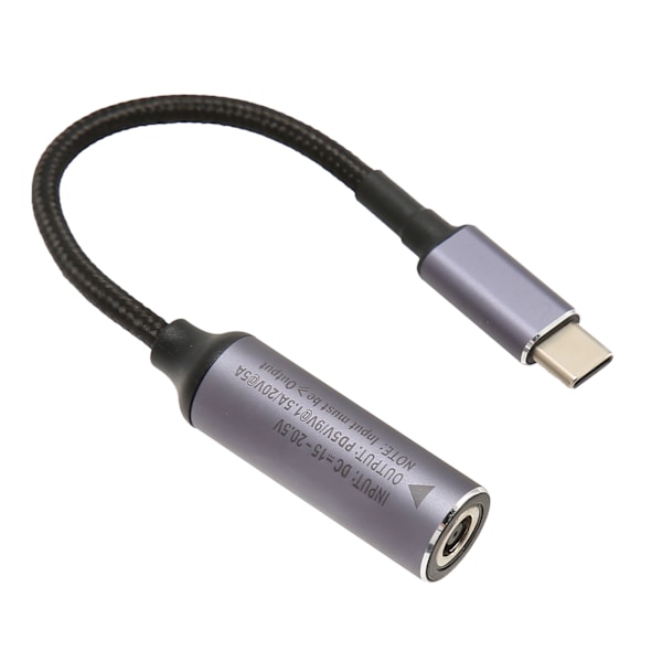 DC 6.0mmx3.7mm Input til Type C Strømkabel Hun til Han 100W Type C Strøm PD Ladekabel til Tablets Laptops Telefoner