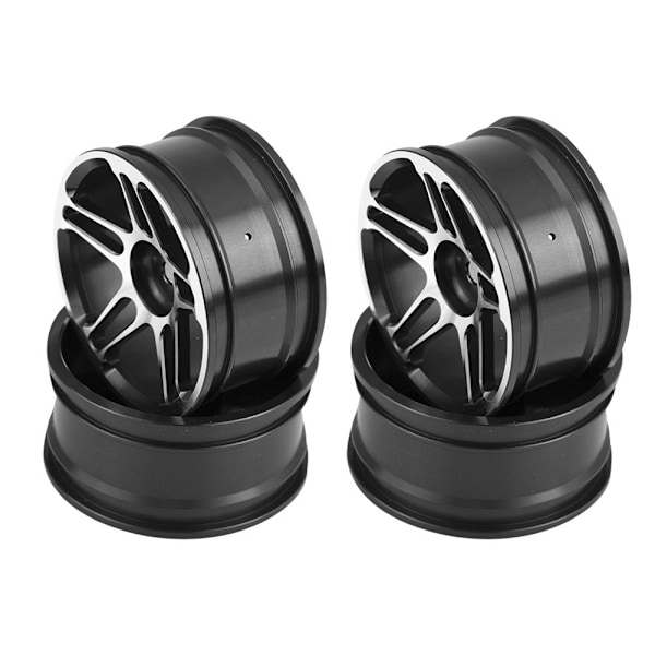 4 kpl/setti Renkaat Alumiiniseosnavat Pyöränvanteet 1:10 Drift Racing RC-autoon (musta)