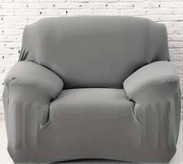 Strækbar Polyester Sofa Lænestol Betræk Indretning Stue Støvtæt Sofabetræk og Beskyttelse (Grå)