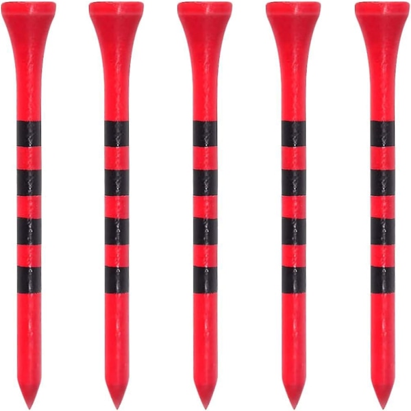 100 pakke med 83 mm røde bambus golf-t-shirts med boldholder