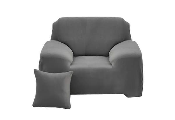Strækbar Polyester Sofa Lænestol Betræk Indretning Stue Støvtæt Sofabetræk og Beskyttelse (Grå)