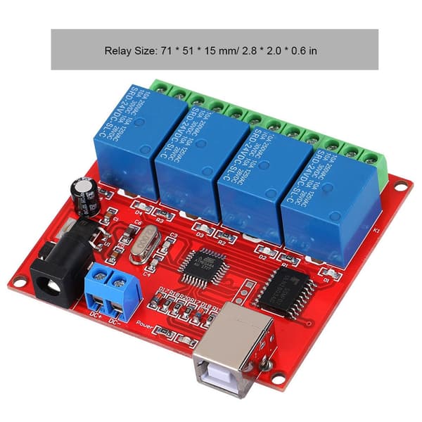 4-kanals 24V Computer USB Smart Switch Controller PC Relæ Drive Modul Udvidelseskort