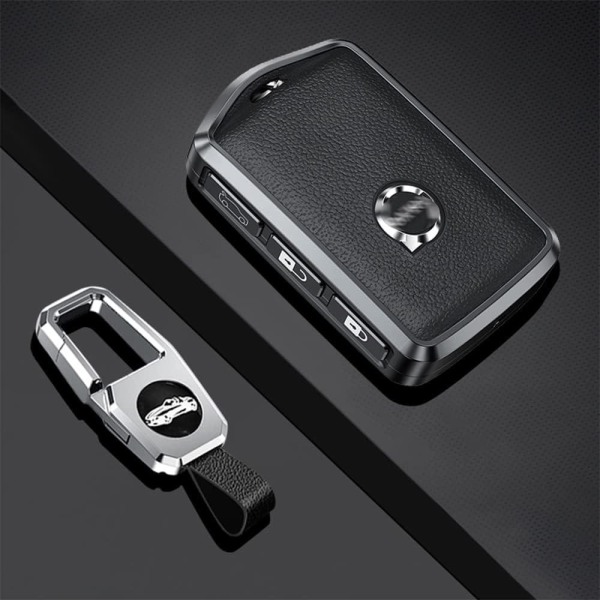 Yhteensopiva Volvo Smart Car Key Case (musta), case ja avaimenperän kanssa Volvo XC60 XC70 XC90 C30 S60 S80 S90 V60 V70 V90:lle.