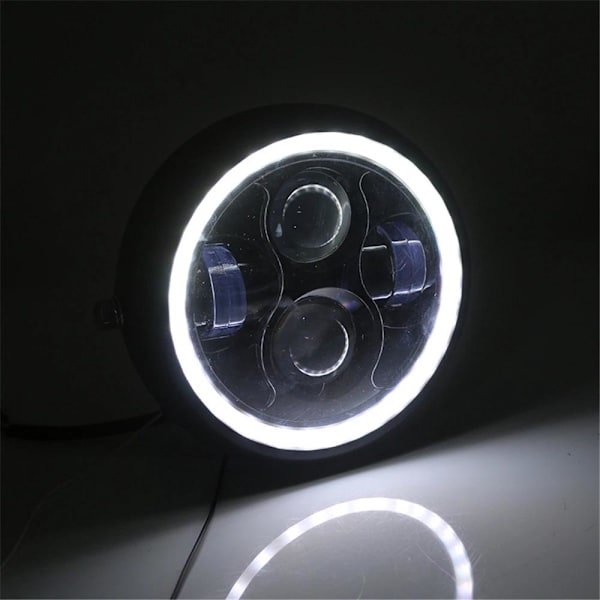 Pyöreä 6,5 tuuman LED-moottoripyörän etuvalo, 12V moottoripyörän etuvalon lamppu Spottivalo Sportster Cafe Racer Bobberille