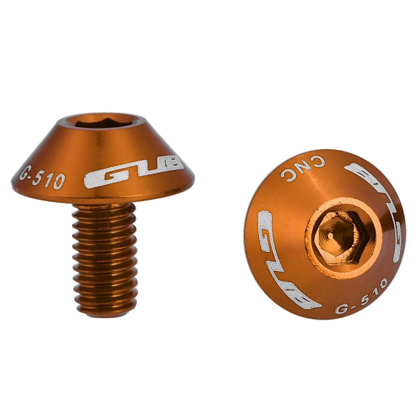 GUB G-510 2st M5 * 12mm Cykel Vattenflaskhållare Hållare Skruvbultar (guld)