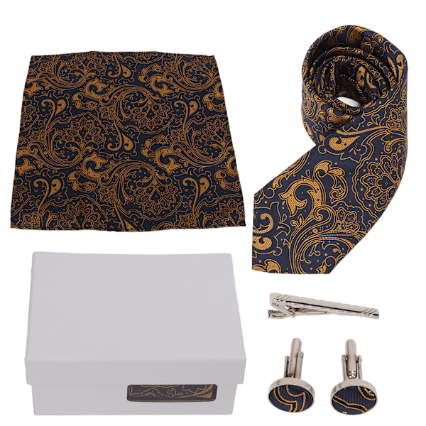 Herrslipsar Set Klassiskt Mönster Business Casual Slips Bröllopsfest Födelsedag Slips Presentförpackning