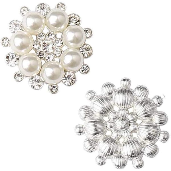 10 st (3,3*3,3 cm) strass pärlsmycken, handgjorda pärlblomma knapp pärla blomsmycken, cirkulär strass konstgjord pärldekoration