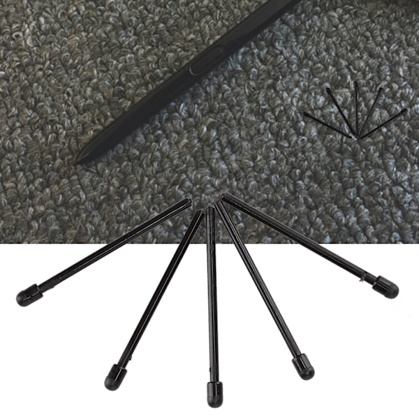 2 Sett Universelle Erstatningstupper Nibber For Samsung Galaxy Note 3/4/5 S Penn (svart)