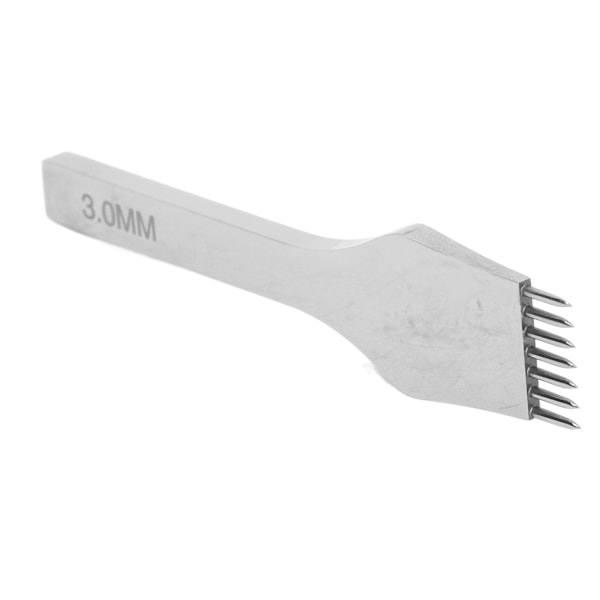 Nahkainen piikitystyökalu, pikaterästä, peilikiillotettu, pyöreä leikkaus, nahan ompelu, leimaustyökalut, 3,0 mm, 7 hammasta