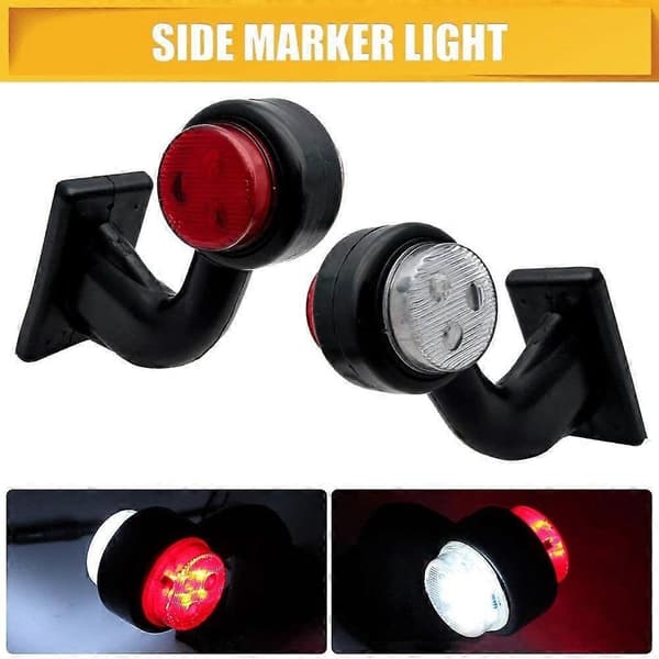2-pack 6 LED 12V 6 LED Rubber Side Marker Lights for Trailer, Truck, Van