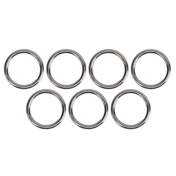 7 stk. 304 Rustfrit Stål Metal O-Ring Vandtæt Rustfri Sømløs Svejsning Rund O-Ring til Fitness Hoops Yoga Ringe 7x40MM