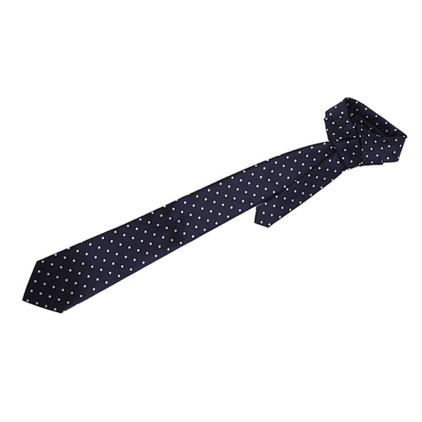 Herr Slipsar Set Polyestergarn Klassisk Herr Polka Dot Slips Nål Manschettknappar Bröstnäsduk Affär Formell Presentförpackning
