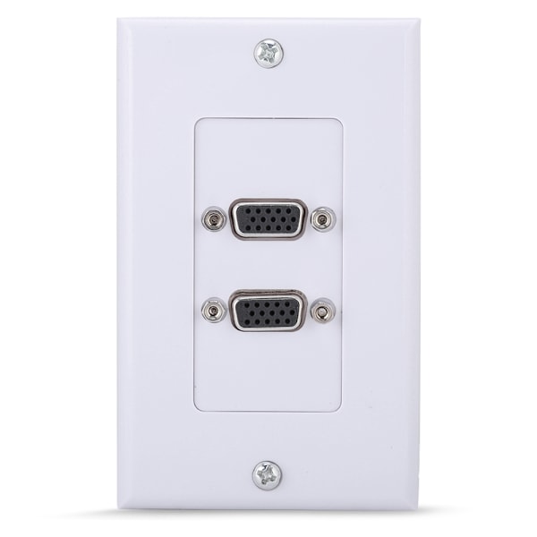 US 2-PORT VGA Socket Veggfeste Panel Adapter Veggkontakt