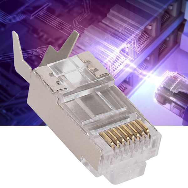 10 stk. Skjermet RJ45 8P8C CAT7 30GIP Kommunikasjonsnettverk Serverkontakter Ethernet-kabel RJ45