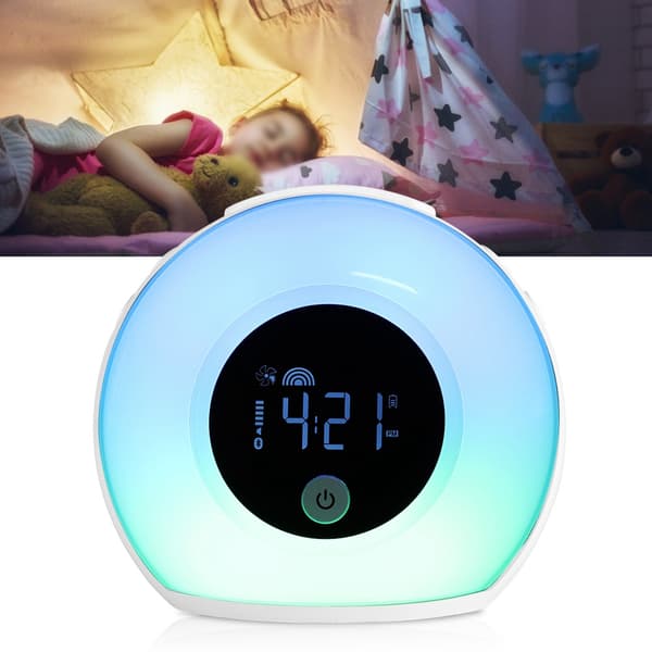 Färgglad väckningslampa för barn Bluetooth-högtalare Bordslampa Väckarklocka för sovrum
