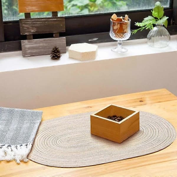Oval Flätade Bordstabletter 30x46 cm Set med 6