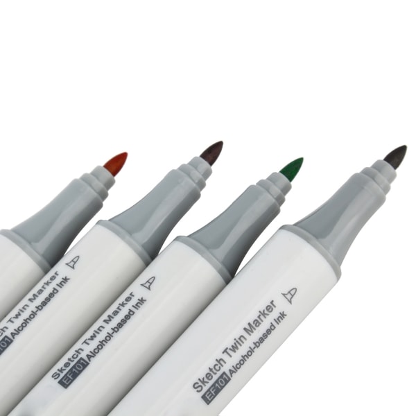 Dobbeltsidig Sketch Marker Pen Sett - 36 livlige farger med svart blyantpose